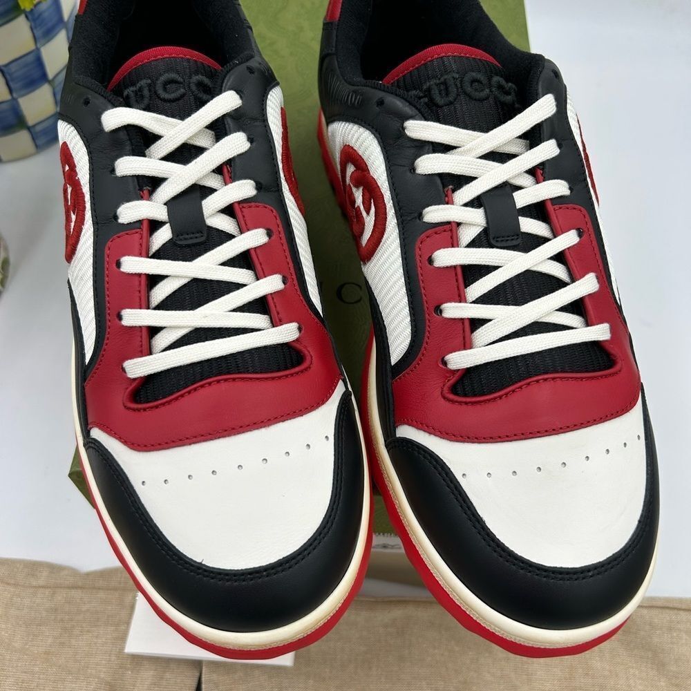 Men's Gucci, Mac 80 low top leather sneakers size 9.5 fits 10 US made in Italy - Picture 5 of 11
